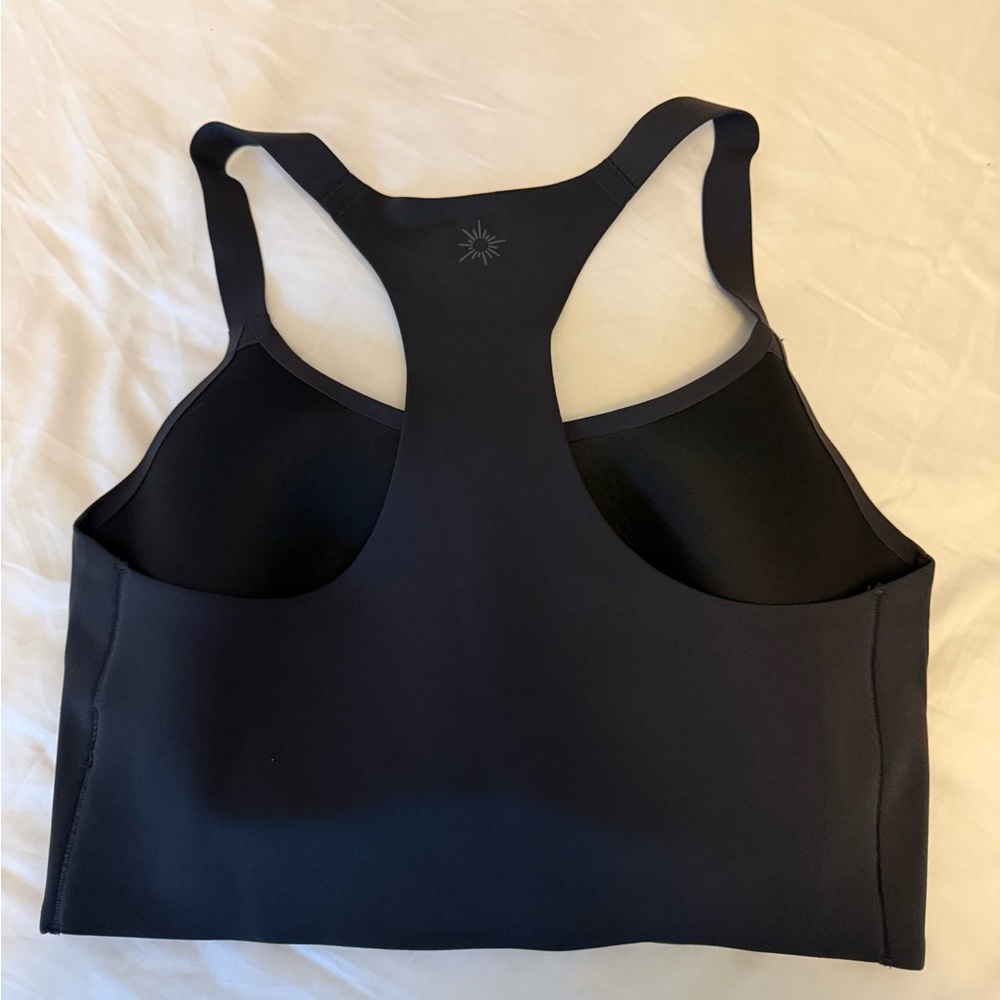 Aerie OFFLINE Real Me Hold Up! Racerback Sports Bra Smoked Gray - Picture 4 of 5